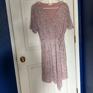 Lavender floral wrap dress